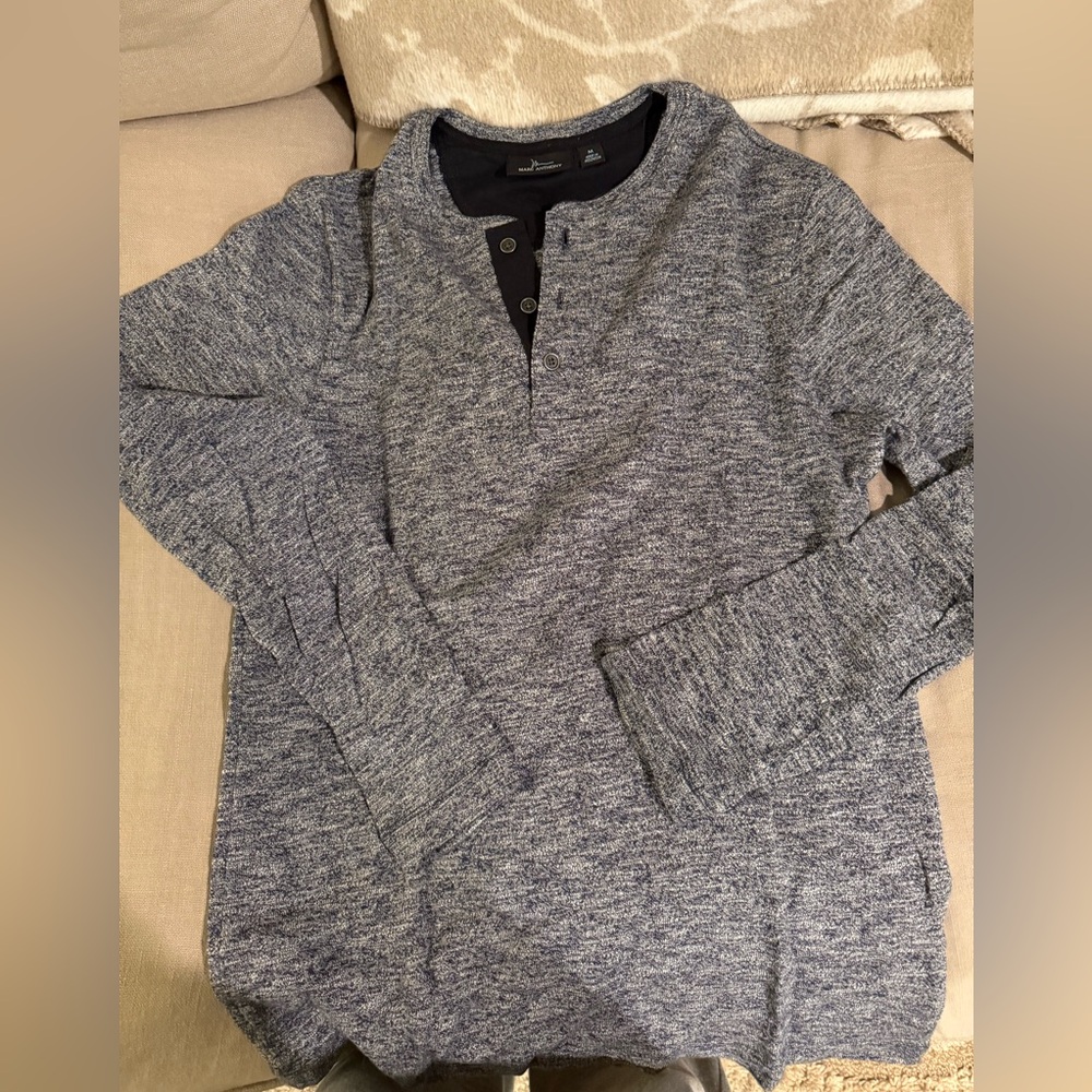 Men's Blue Marc Anthony Henley Size M